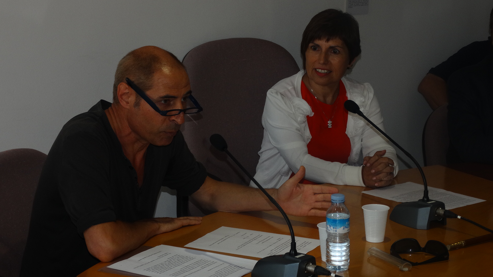 L'alcaldessa, Rosa Huguet amb el pregoner Jaume Hill